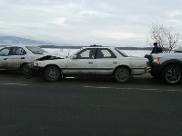 Несколько автомобилей столкнулись на автороге Южно-Сахалинск-Троицкое, Фото: 11
