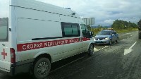 Toyota Platz и "Нива" столкнулись на окраине Южно-Сахалинска, Фото: 1