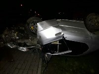 Пьяный водитель перевернулся на автомобиле в Тымовском, Фото: 3