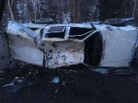 Молодой водитель автомобиля Toyota Hilux перевернулся на автодороге Арсентьевка-Ильинское, Фото: 1