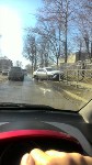 Иномарка вылетела на тротуар в Корсакове, Фото: 3