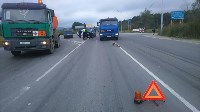 Внедорожник и грузовик столкнулись на дороге на Троицкое, Фото: 3